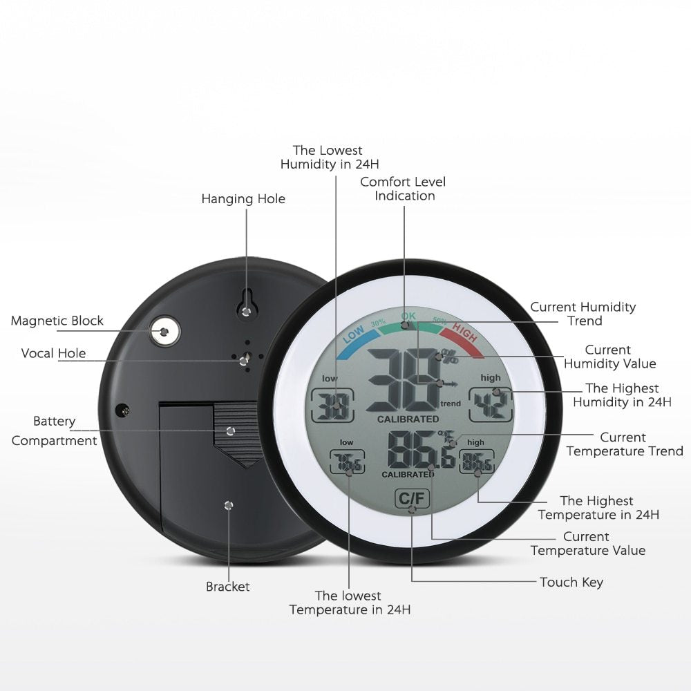 Digital Thermometer Hygrometer Meter